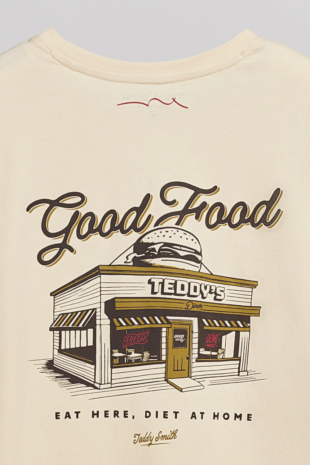 Teddy Smith T-Dinner MC Cream t-shirt crema uomo