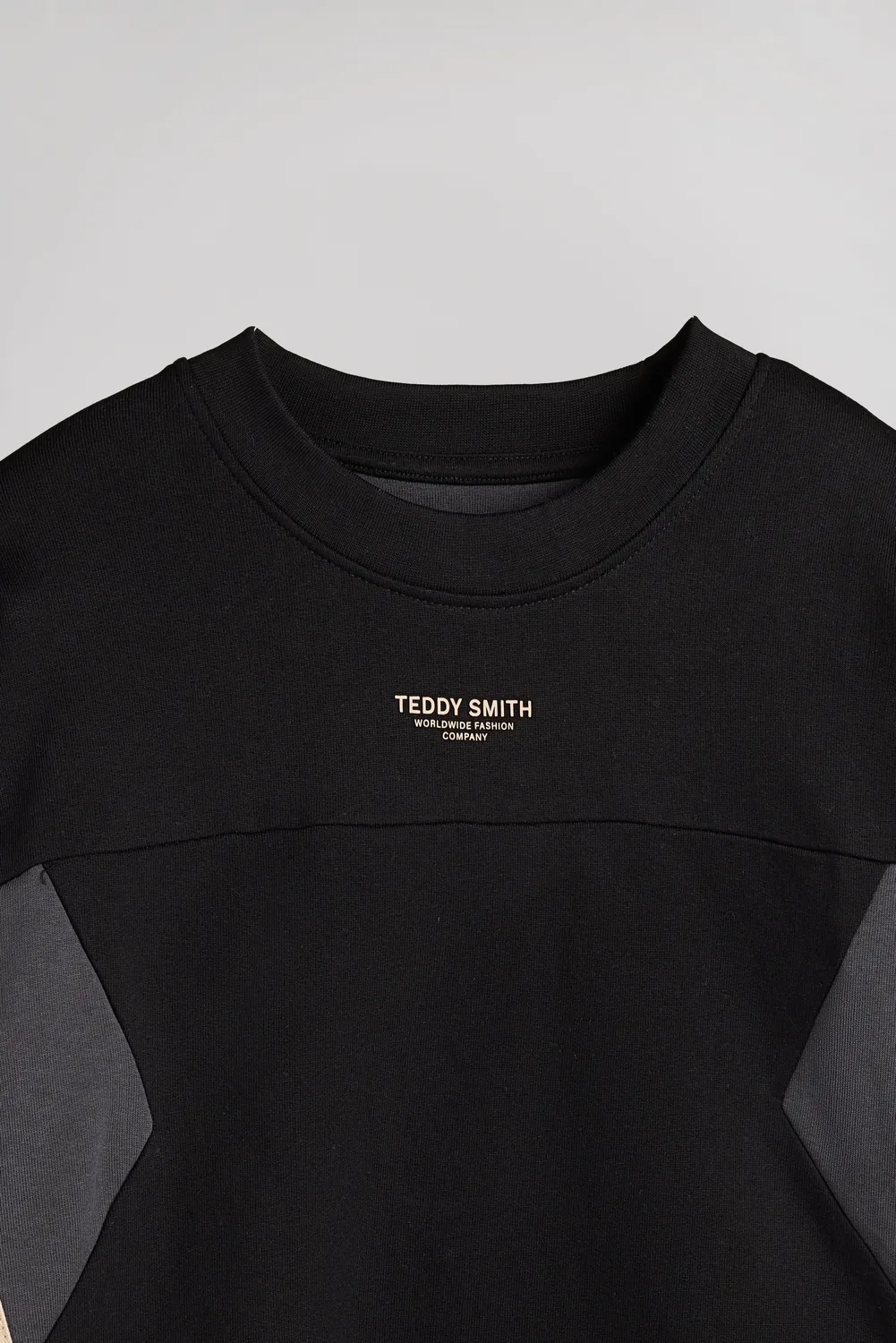 Teddy Smith S-CRIMSON RC felpa nera uomo loose