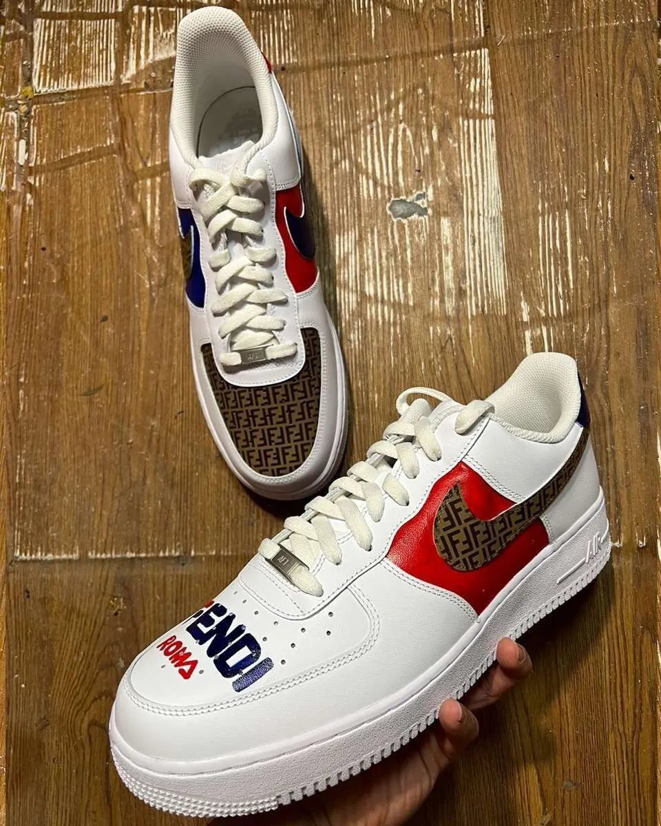 Nike Air Force 1 Fendi Roma sneakers personalizzate mano