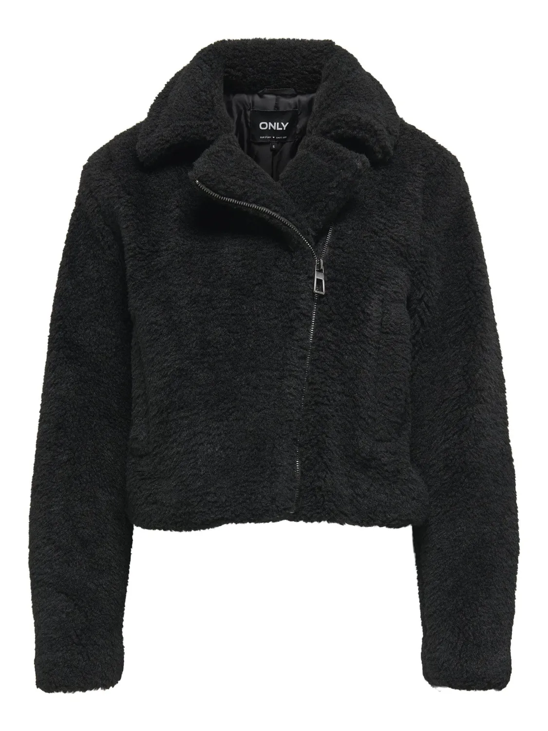 ONLY Onlverona Teddy Jacket giacca teddy nera pelo