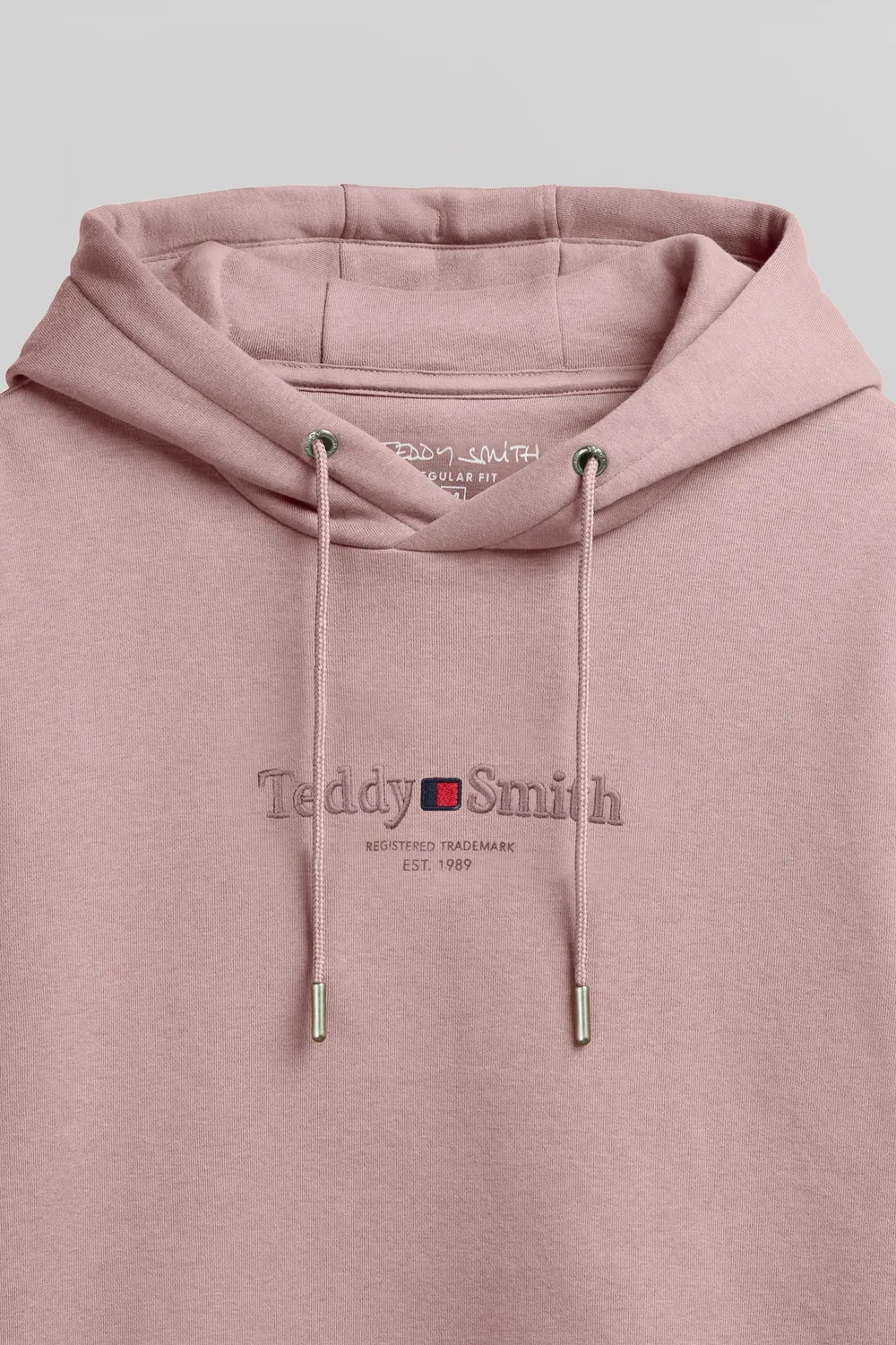 Teddy Smith S-JIM Hoody Felpa Cappuccio Uomo Wood Rose