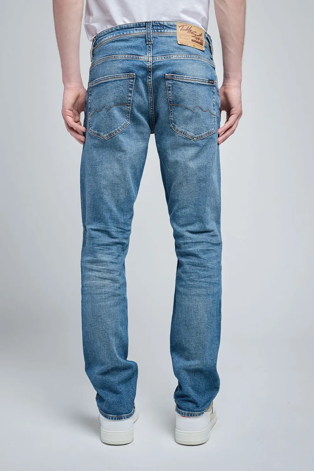 Teddy Smith Reg L32 jeans uomo dritto vintage dark denim