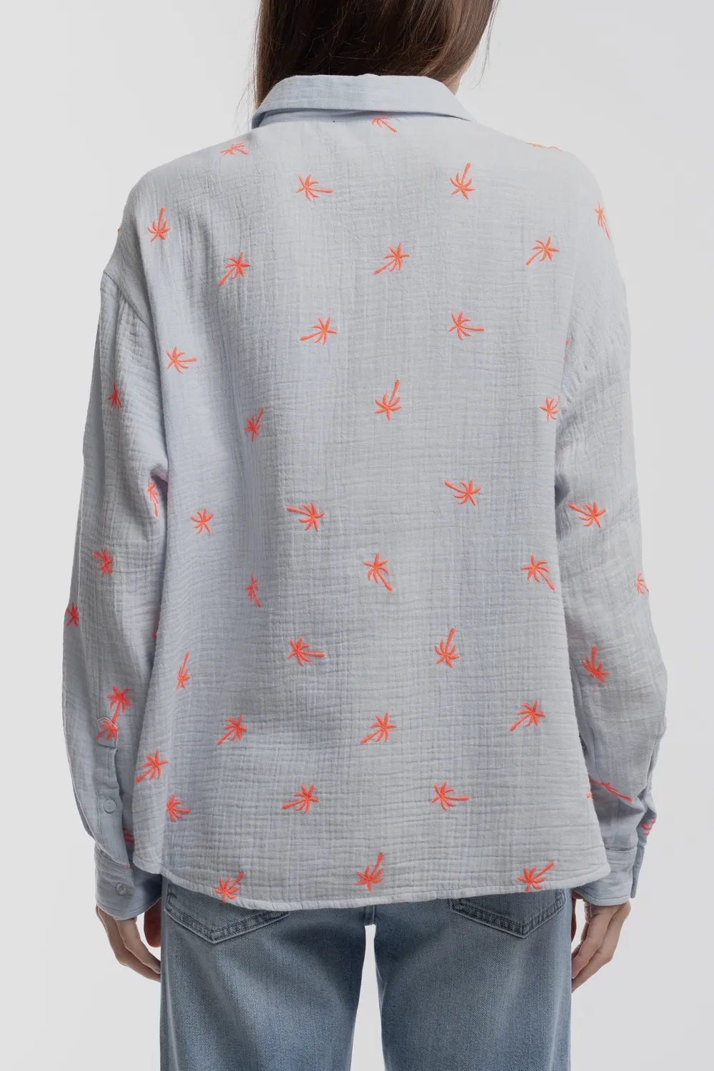 Teddy Smith C-Livana ML camicia azzurra palme donna