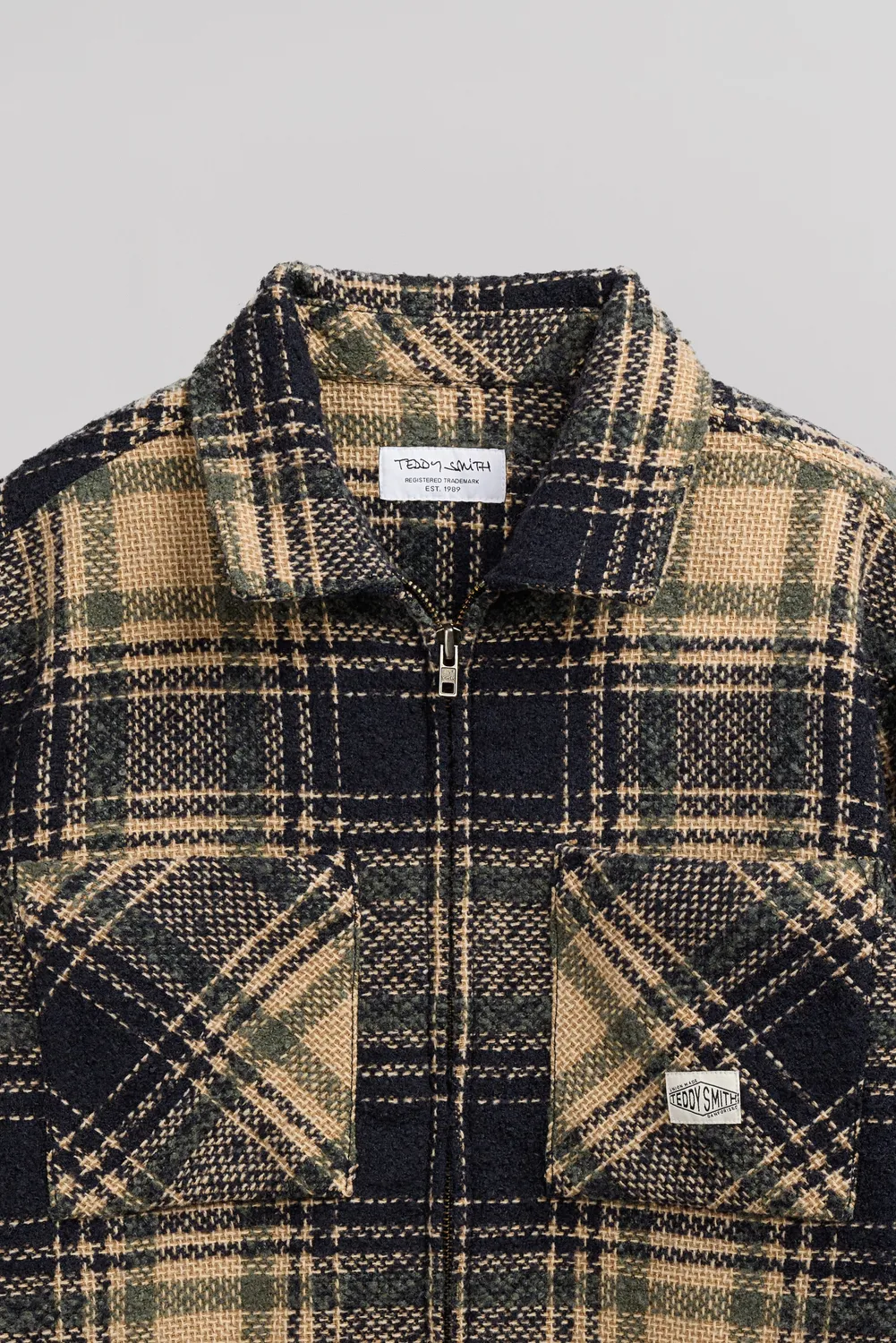 Teddy Smith C-Simon sovracamicia zip dark navy uomo