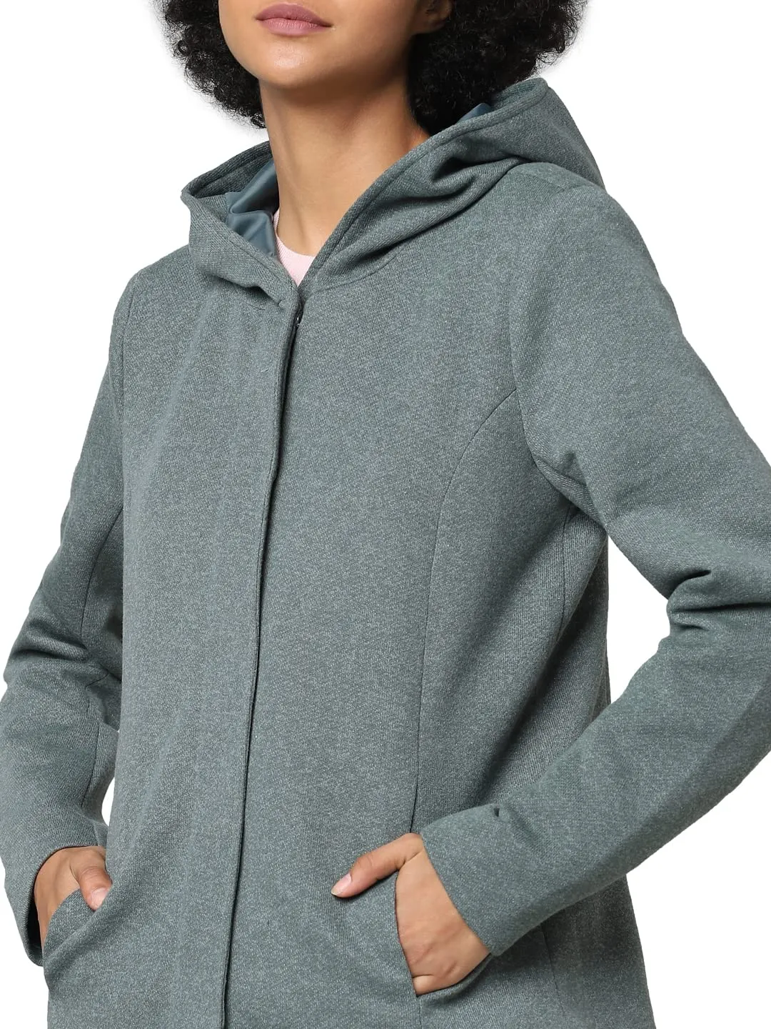 Only Sedona giacca corta donna XS verde melange cappuccio