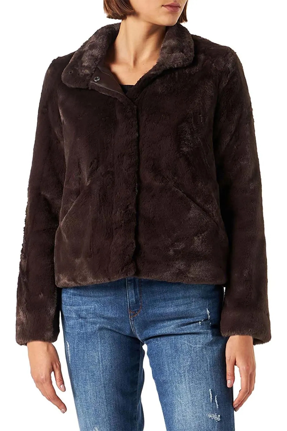 ONLY Newvida giacca pelliccia sintetica donna nera