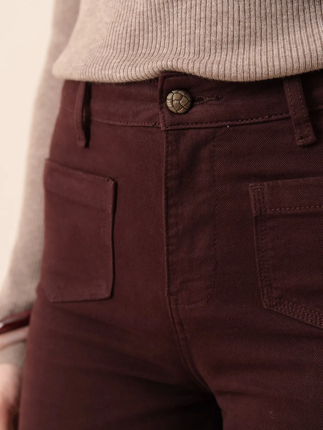 Oraije Gaspard jeans wide bordeaux vita alta
