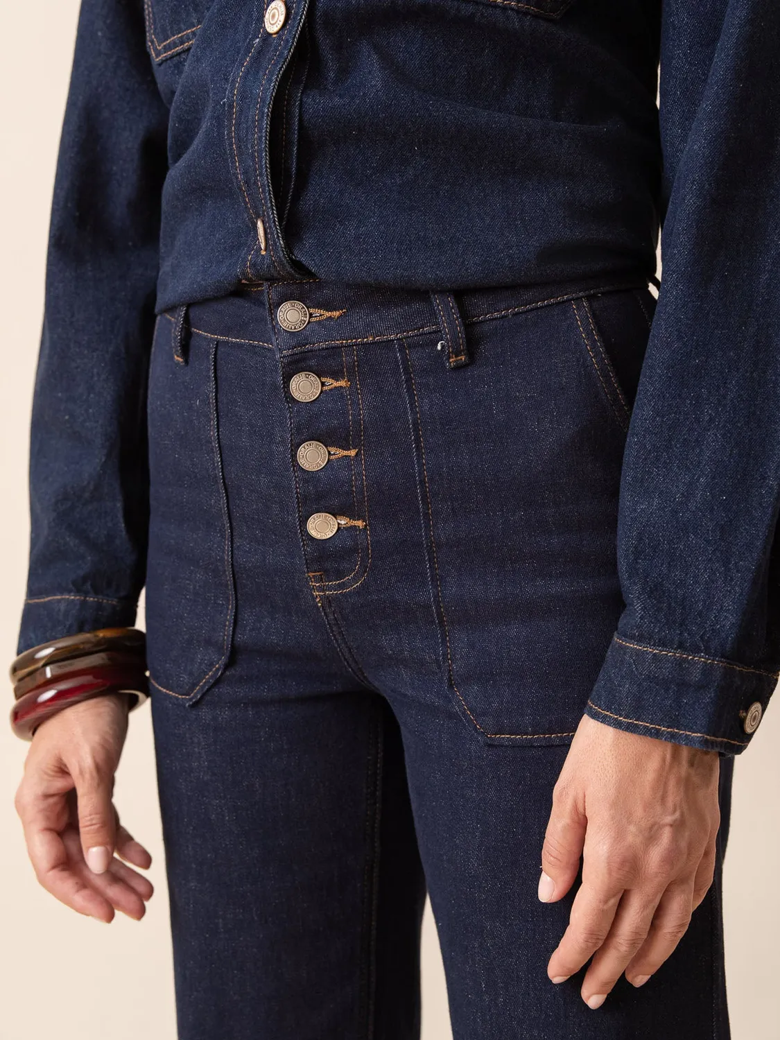 Oraije Pauline jeans bootcut brut anni 70