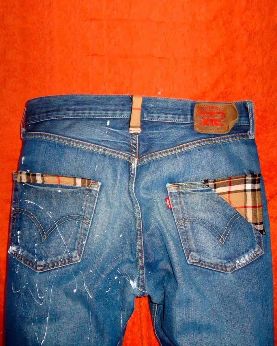 Never Say Never Burberry 03 jeans Levi's vintage tessuto