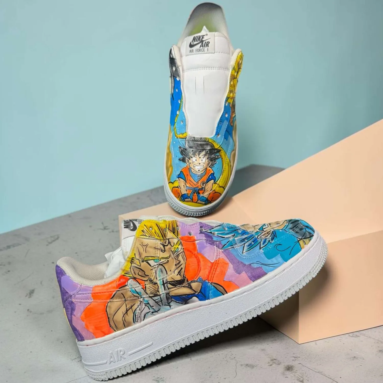 Nike Air Force 1 Sneakers Personalizzate Goku Vegeta