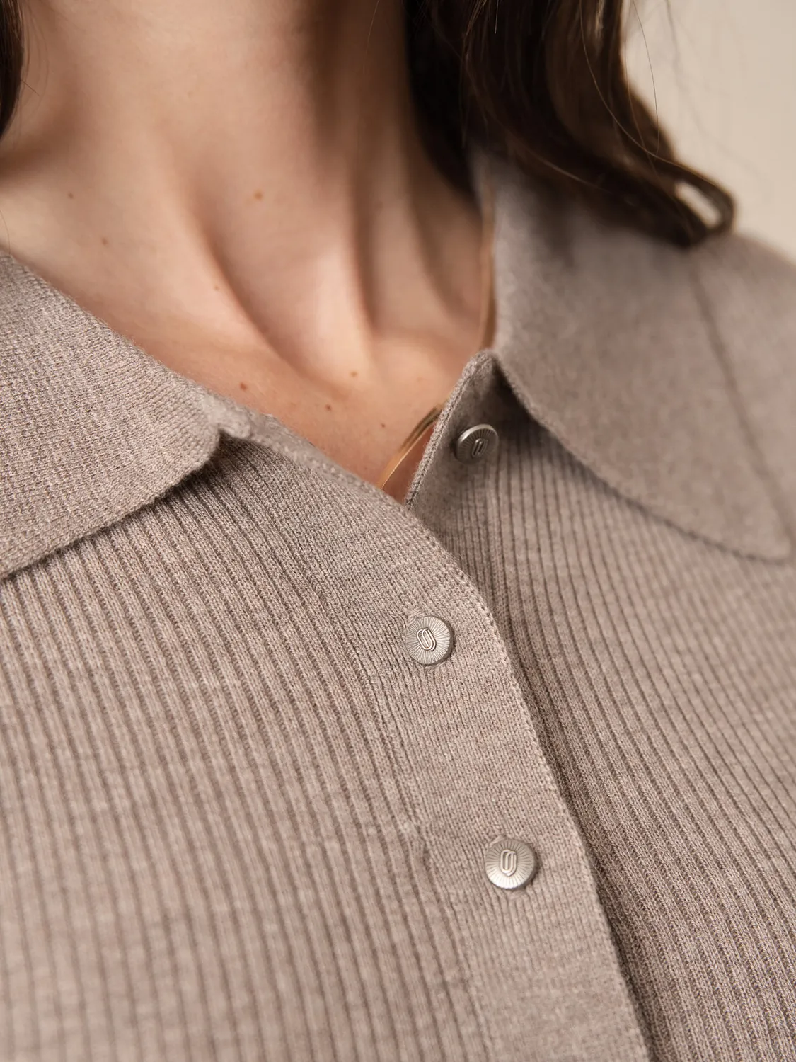 Oraije Céline polo bianco maniche lunghe