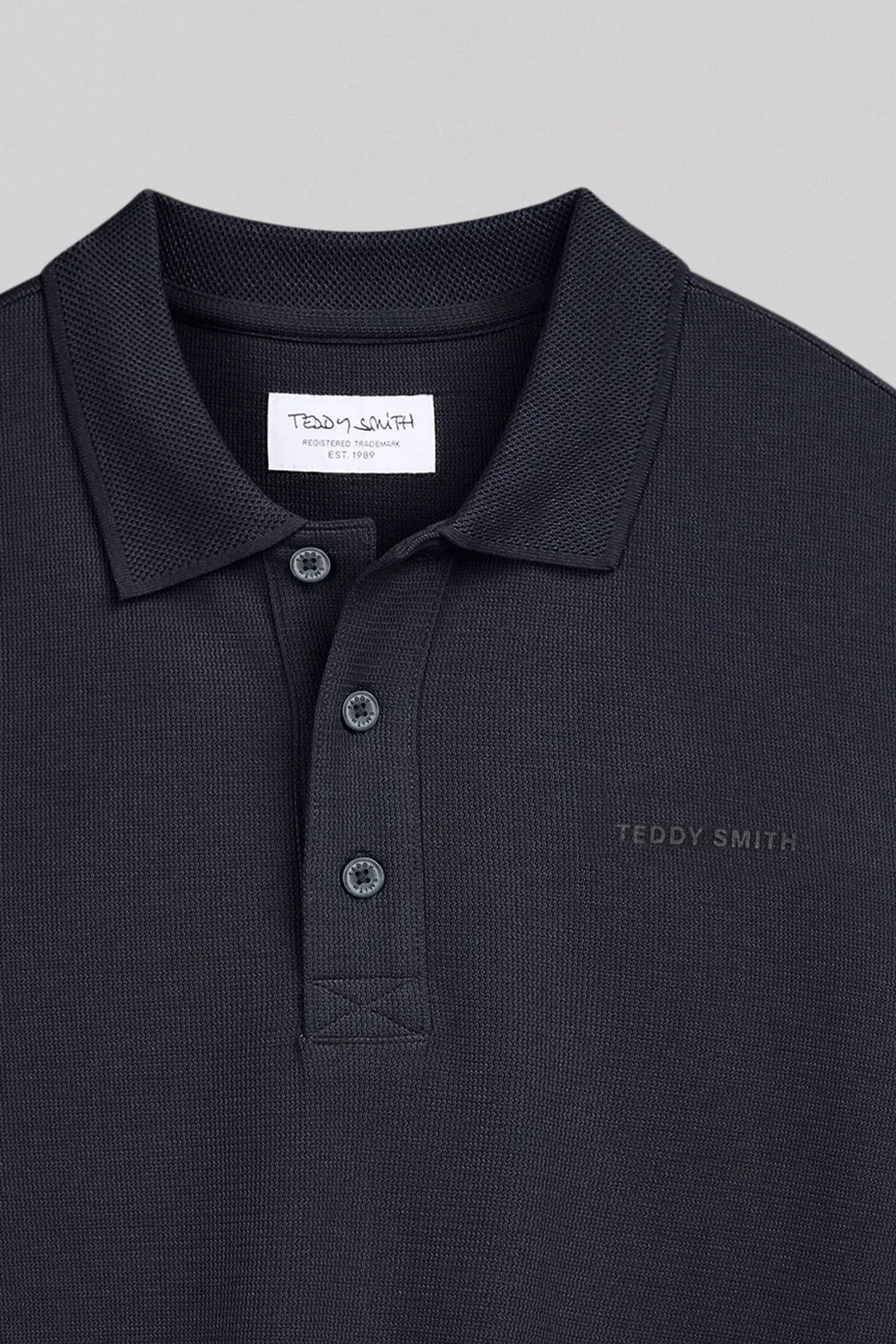 Teddy Smith P-Joel ML polo manica lunga blu navy cotone