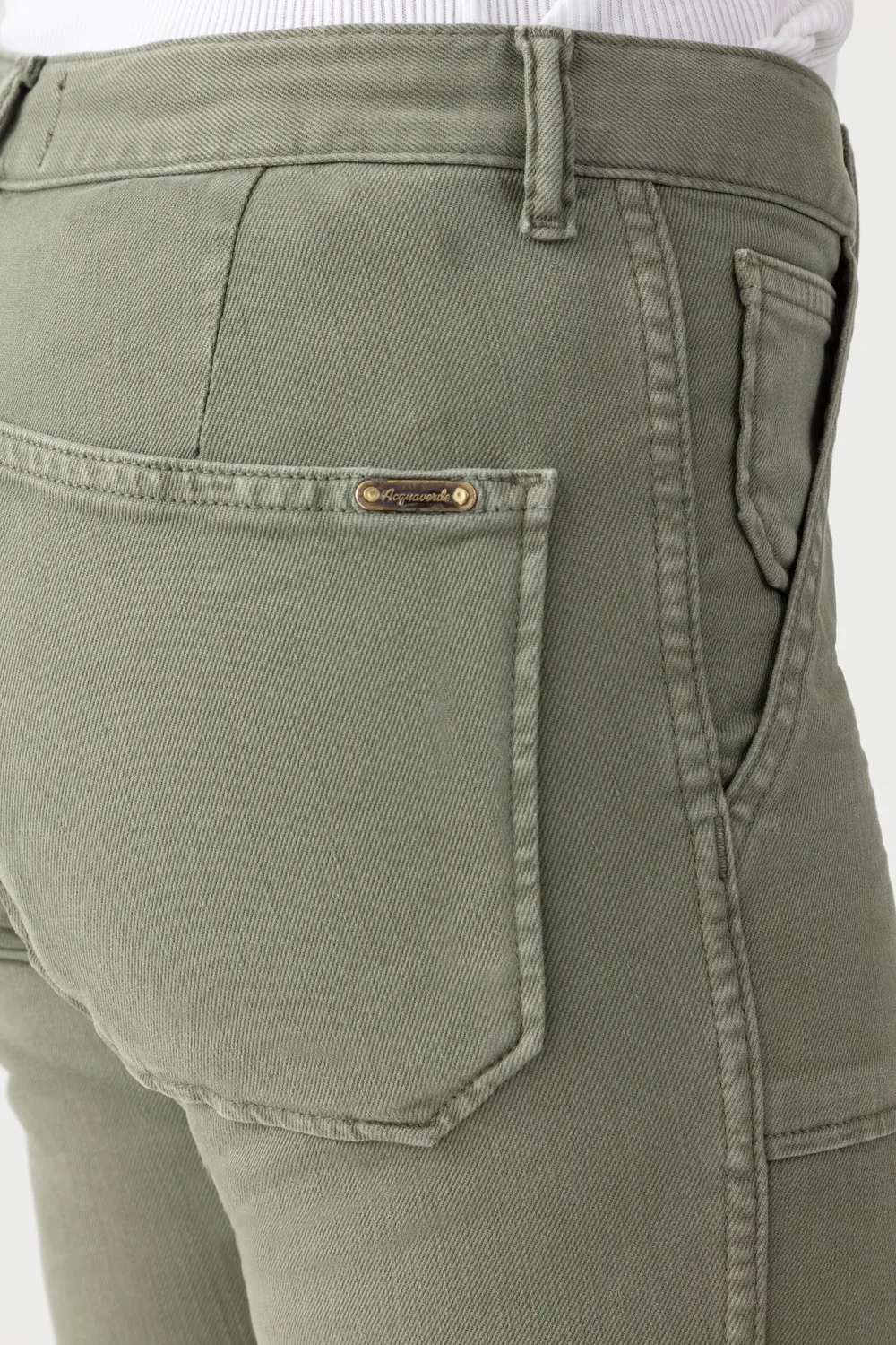 Acquaverde Pierce pantaloni kaki vita media caviglia