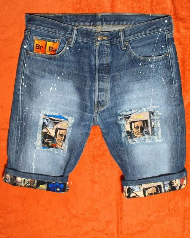 Never Say Never Levi's Breaking Bad bermuda jeans custom