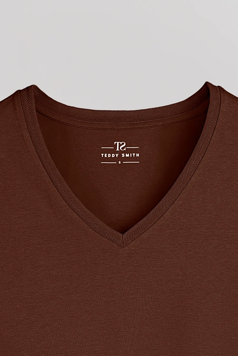 Teddy Smith T-Mia T-Shirt Donna Cioccolato Scollo V