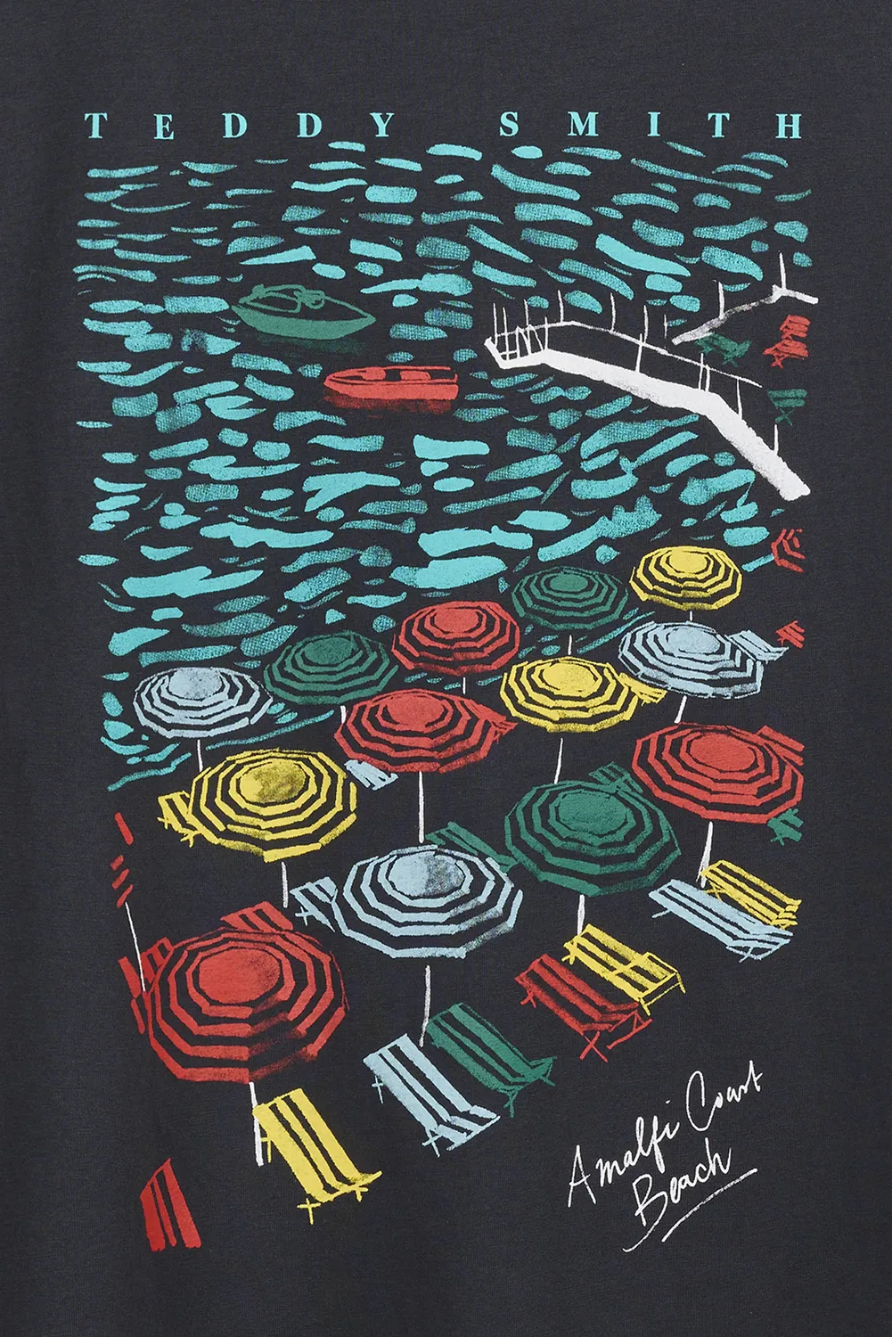 Teddy Smith T-Edric MC T-Shirt Uomo Blu Navy Cotone