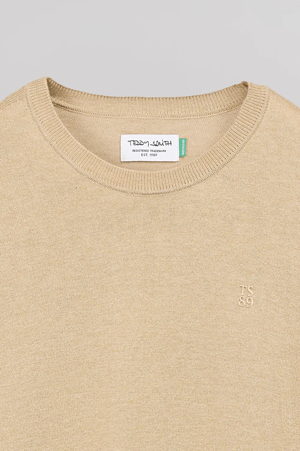 Teddy Smith P-Martino pullover uomo beige chiné lana mare