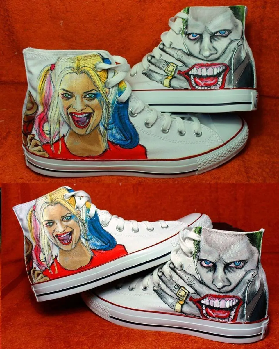Never Say Never All Star Joker Harley Quinn sneakers dipinte