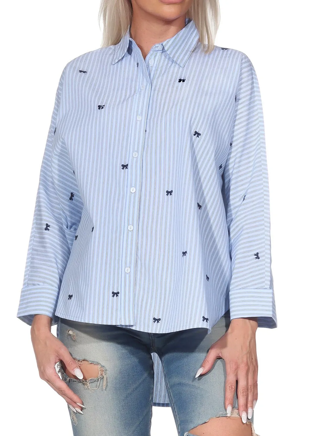 ONLY Onlzeidi Grace camicia donna M manica lunga fiocco