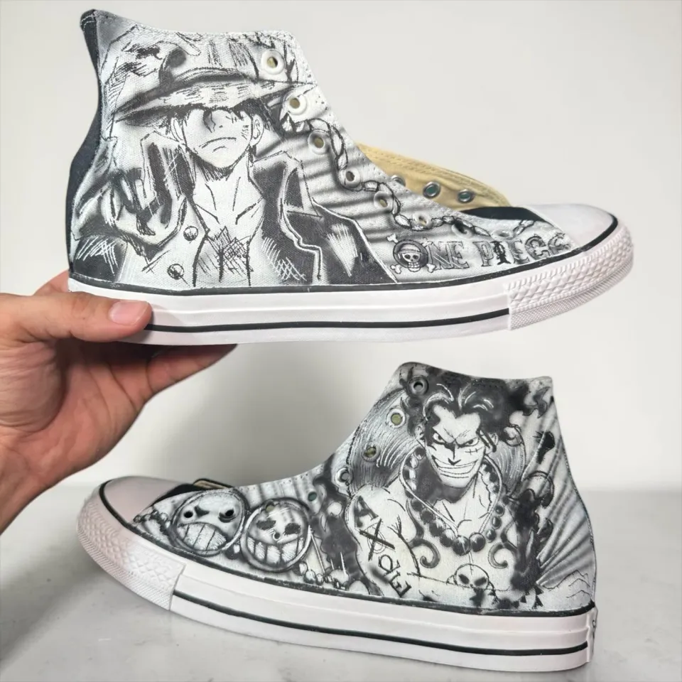 Converse All Star Luffy Ace sneakers personalizzate One Piece