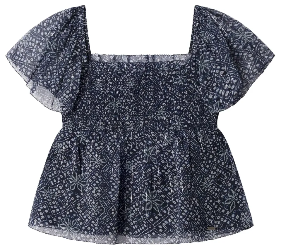 Pepe Jeans Honey Camicia Blusa 12 Anni Chiffon Stampato