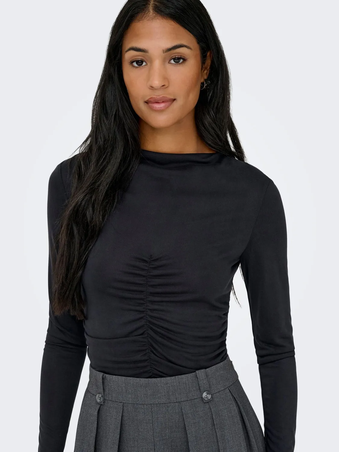 ONLY ONLHANNAH top donna smanicato nero