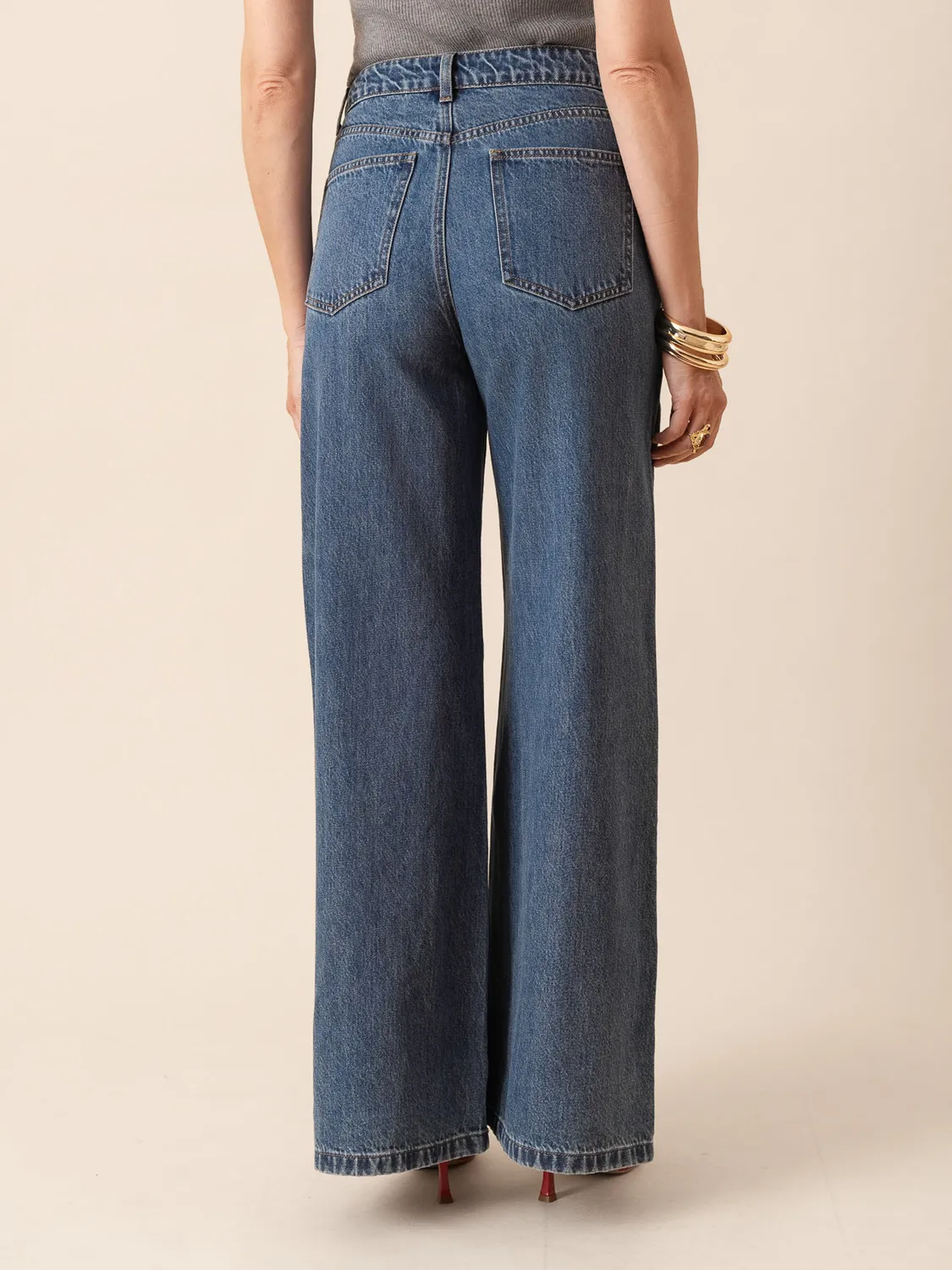 Oraije Ana jeans palazzo blu stone