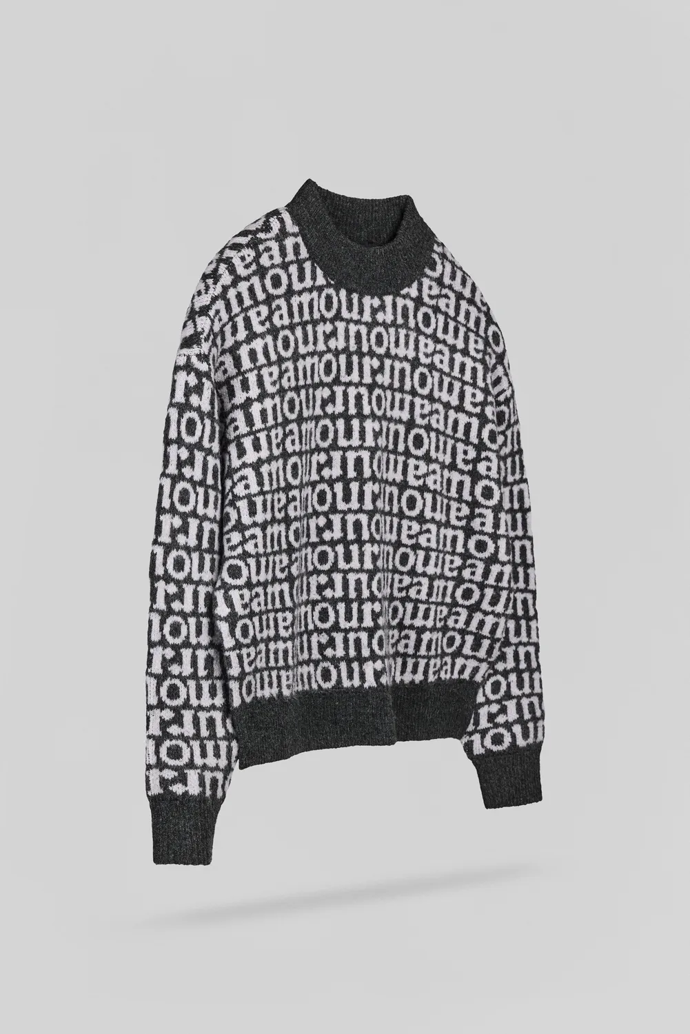 Teddy Smith P-Jade JR Maglione Jacquard Melange Black Bimba