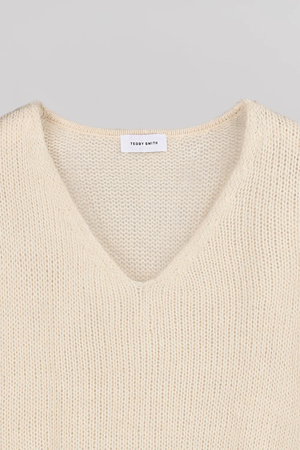 Teddy Smith P-Maggie pull donna lana bianco scollo V