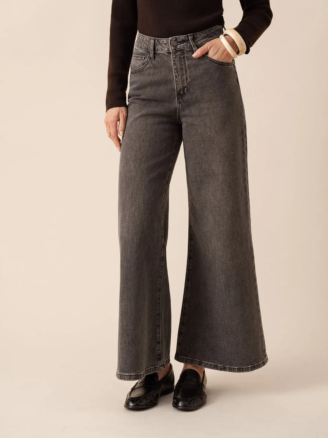 Oraije Pietro Jeans Palazzo Grigio Soft Touch