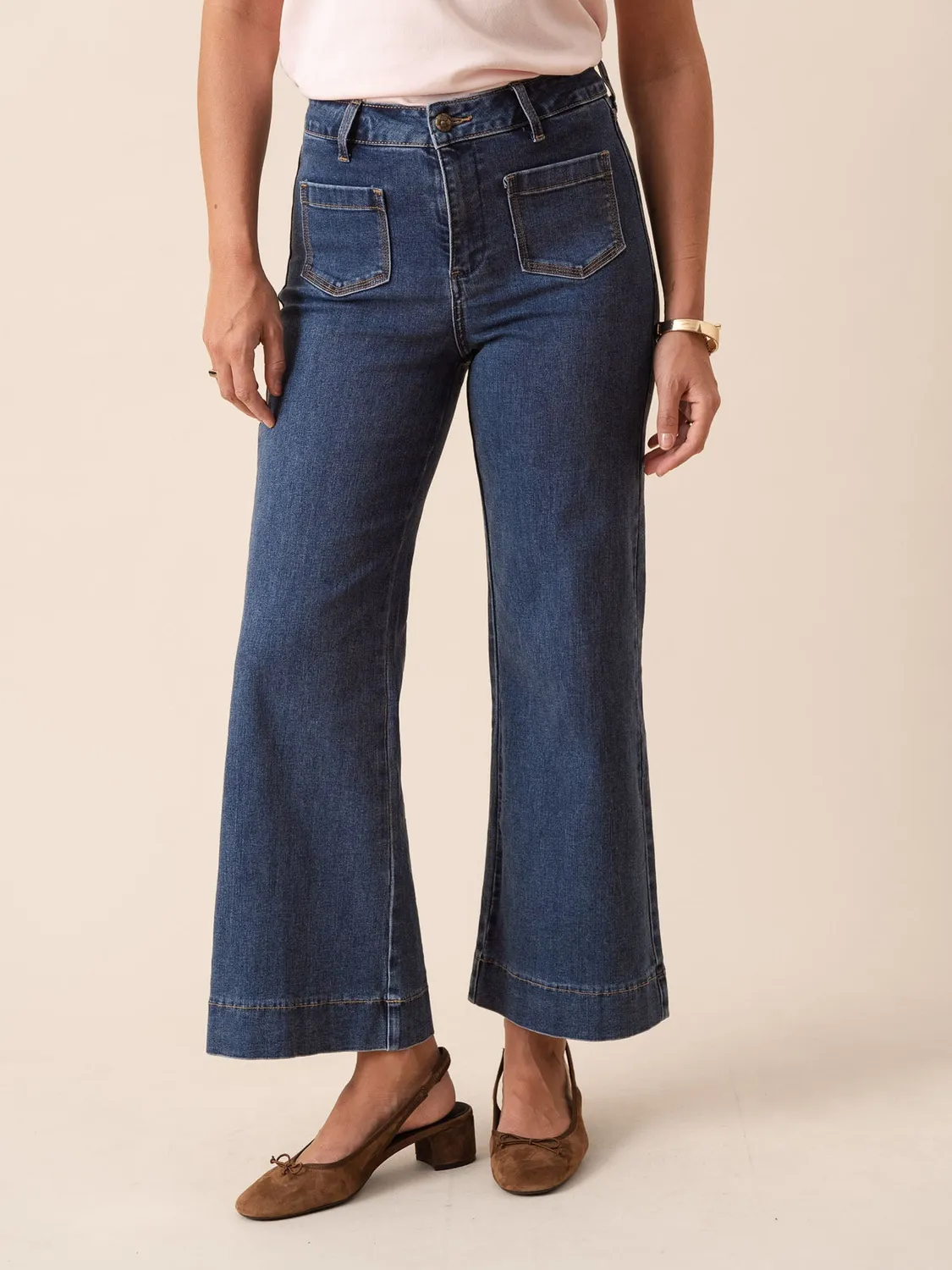 Oraije Gasparette jeans wide blu stone