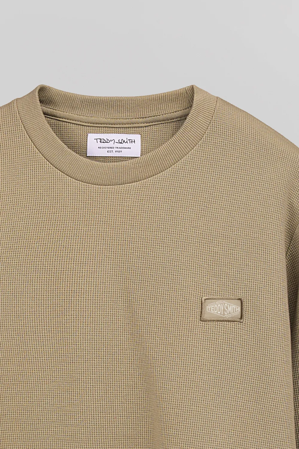Teddy Smith T-Waffle ML Maglia Uomo Beige Maniche Lunghe
