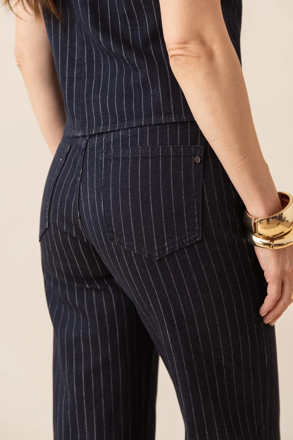 Oraije Vienna jeans wide rigato brut
