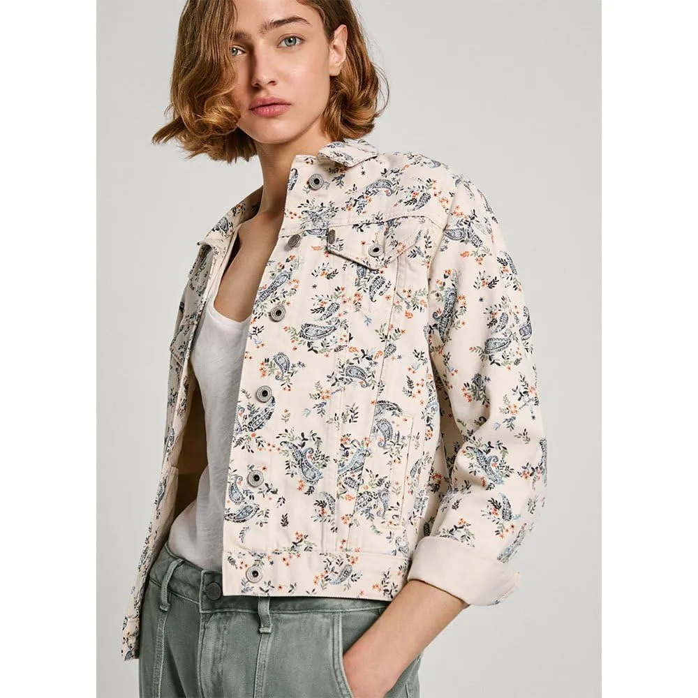 Pepe Jeans Giacca Jeans Donna XXS Motivo Floreale