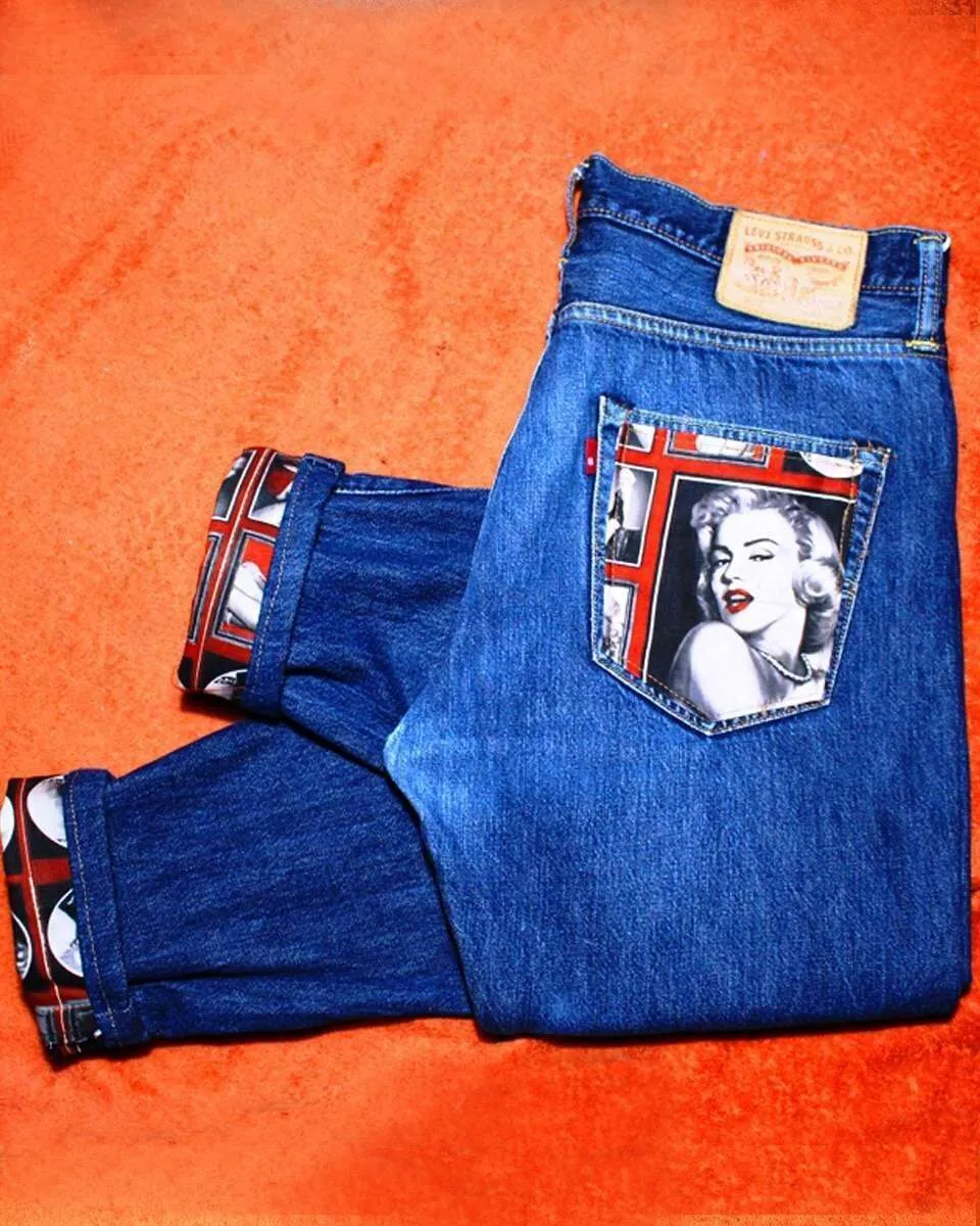Never Say Never Levi's Vintage Marilyn Monroe jeans tessuto retrò