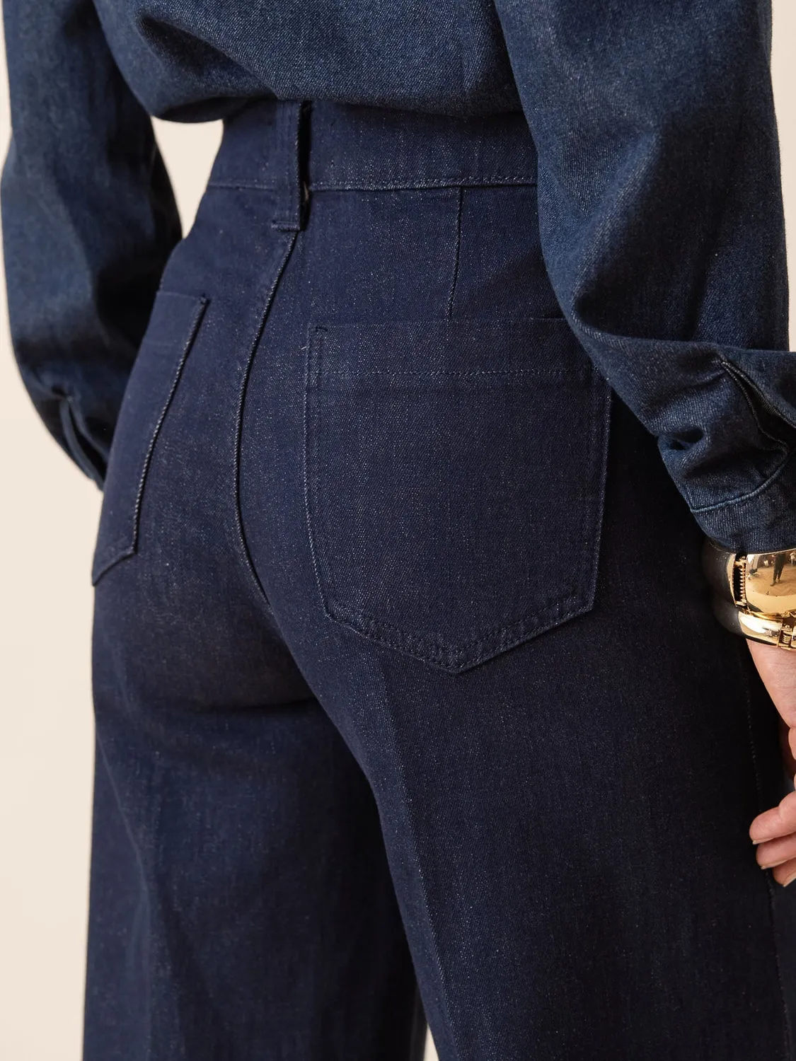 Oraije Basile jeans wide leg brut vita alta chic