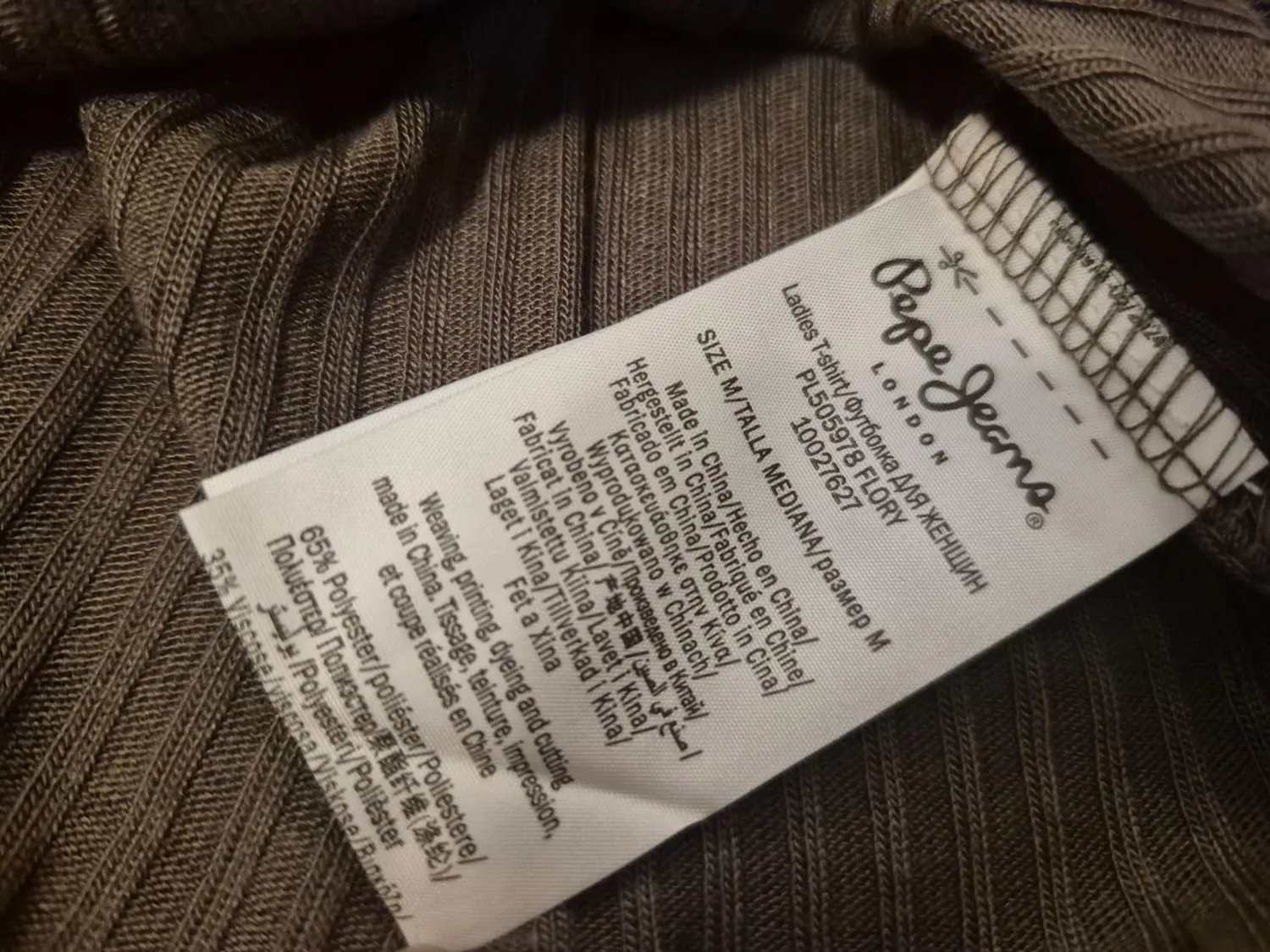 Pepe Jeans Flory T-Shirt Donna Collo Alto Bianca