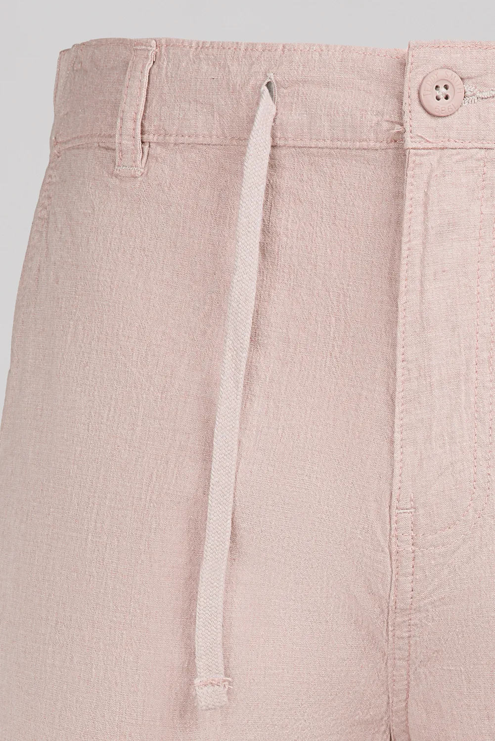 Teddy Smith S-Linen Short Uomo Rosa Pastello Lino