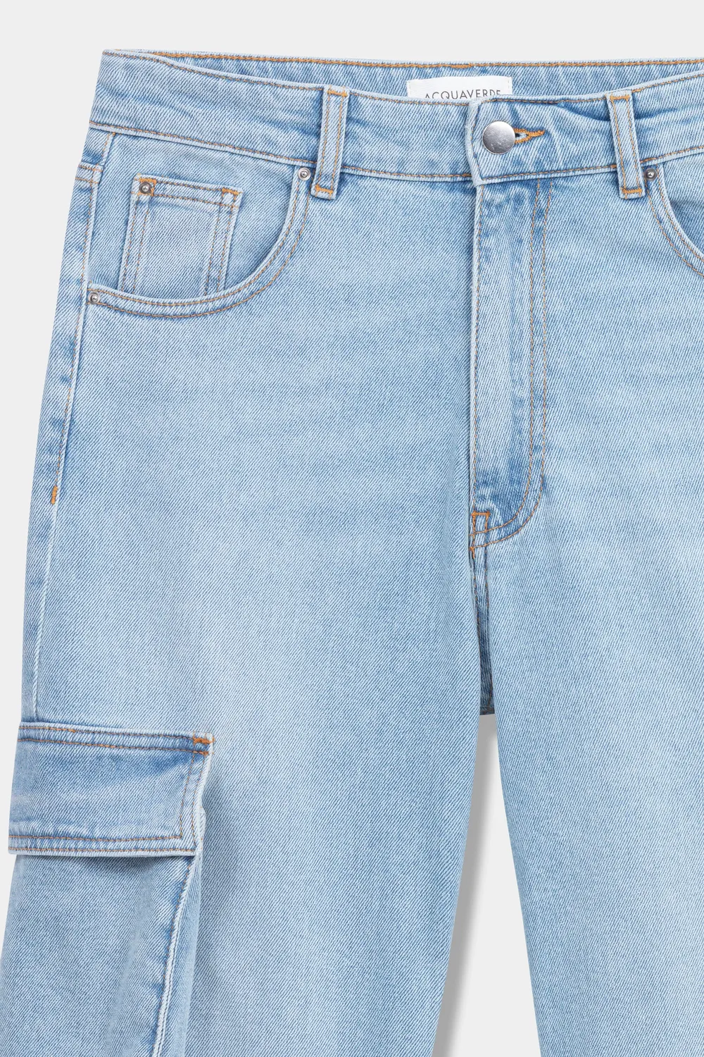 acquaverde Battle Used Bleached cargo jeans 7 tasche