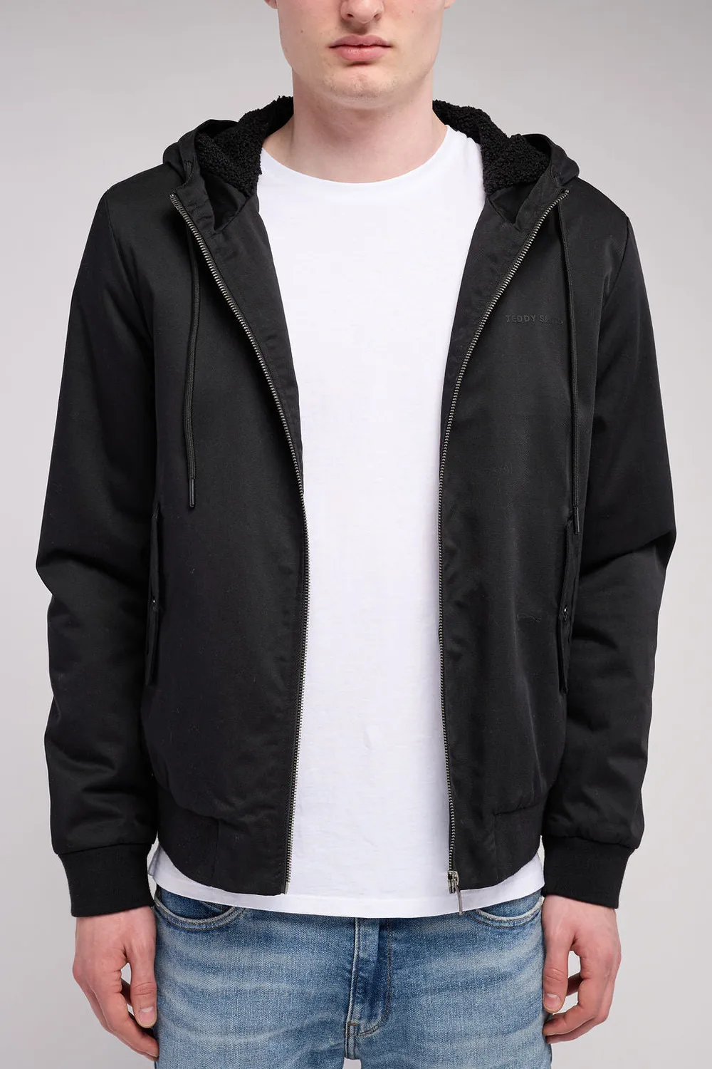 Teddy Smith B-Sanson giubbotto uomo nero con cappuccio