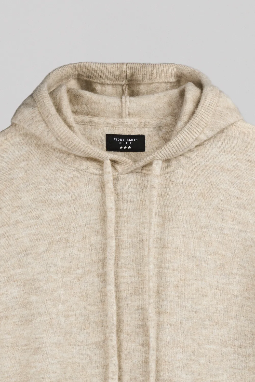 Teddy Smith P-Carson Beige Lin felpa cappuccio uomo lana