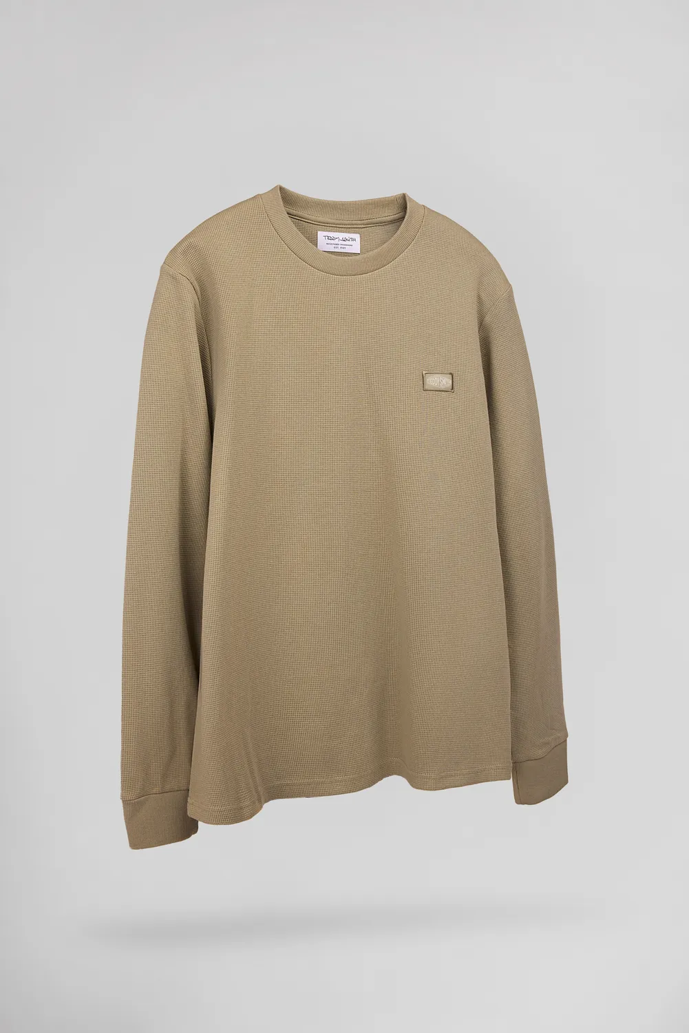 Teddy Smith T-Waffle ML Maglia Uomo Beige Maniche Lunghe