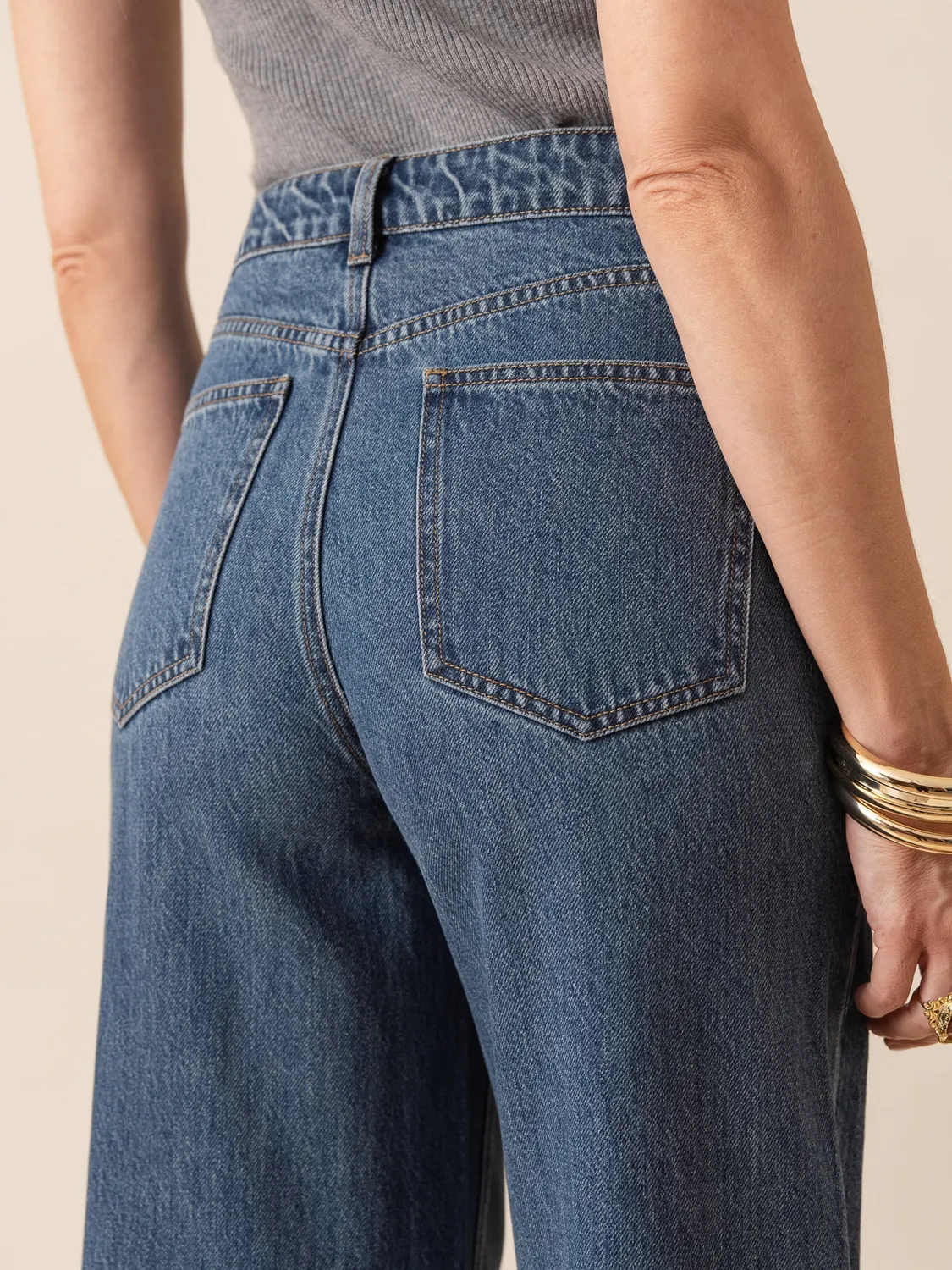 Oraije Ana jeans palazzo blu stone