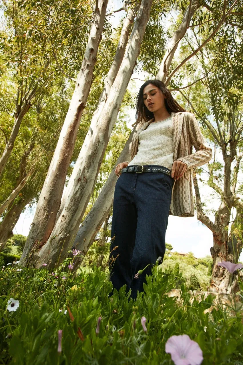 Mason's New York Carrot chino donna denim blu navy carrot