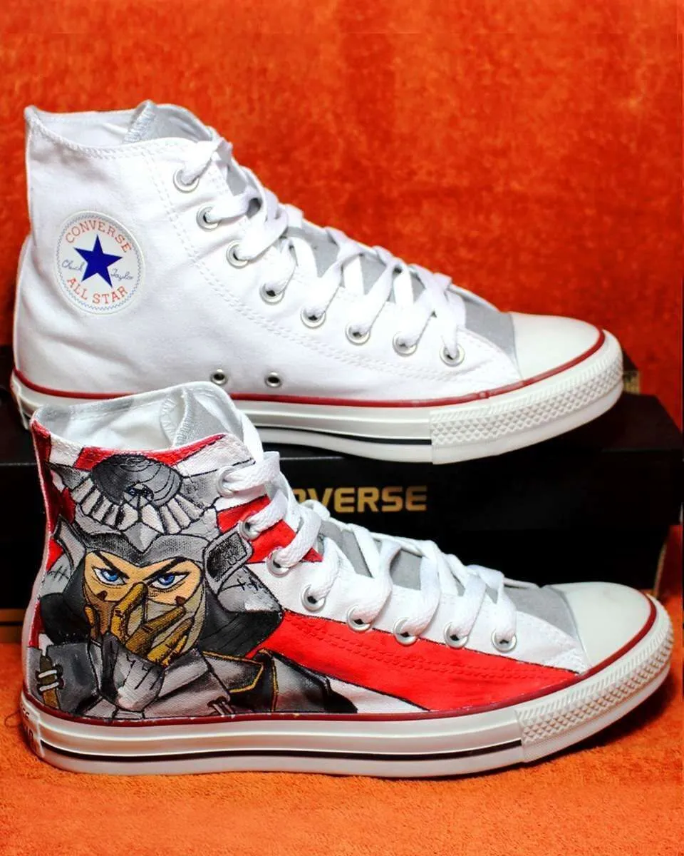 Never Say Never All Star Converse Geisha Samurai dipinte
