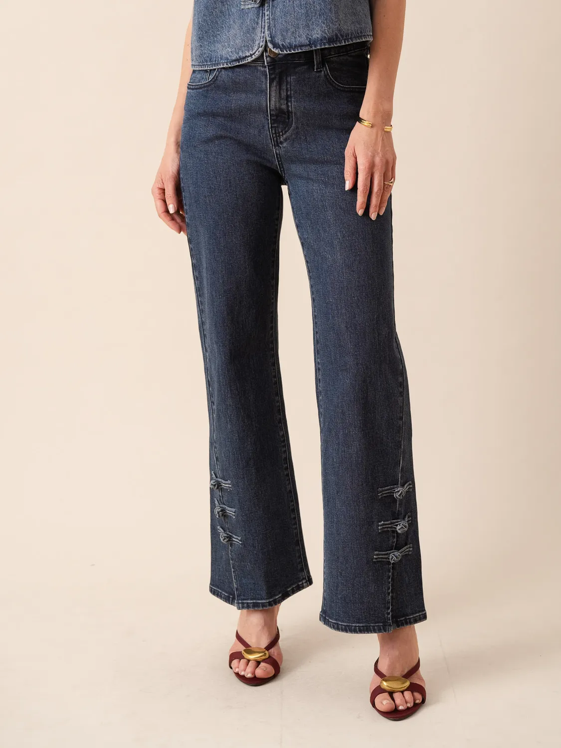 Oraije Ambre jeans flare donna blu scuro