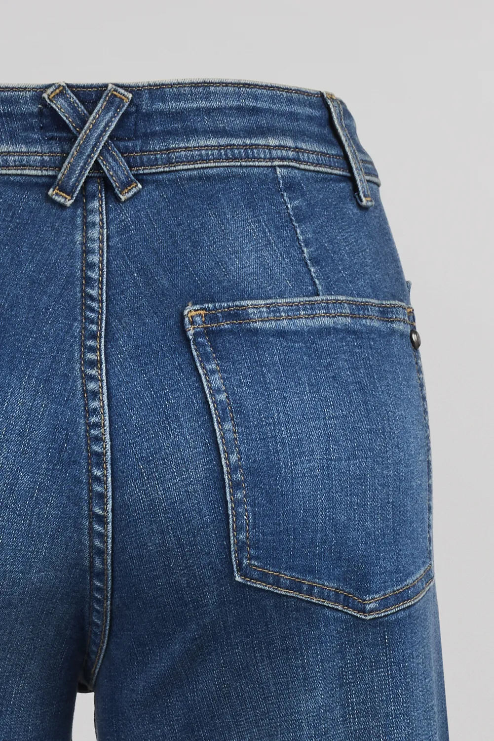 Teddy Smith P-Josefa Button jeans flare vintage indigo donna