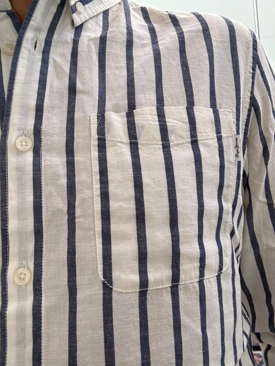 Pepe Jeans Mont camicia lino righe taglia M