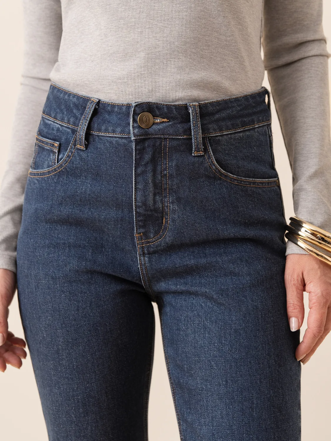 Oraije Mia jeans momfit petite blu scuro