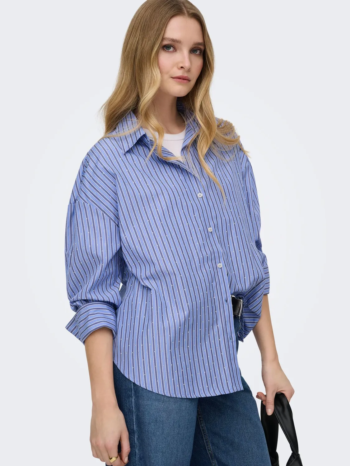 ONLY Onloregon Alva camicia donna strass nera S